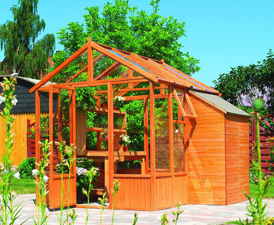 Holzgewächshaus der Marke Promadino